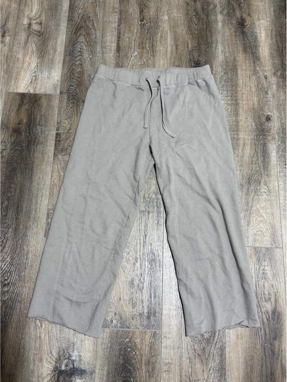 James Perse French Terry 100% Cotton Cut Off Gray Sweatpants 2 Minimalist